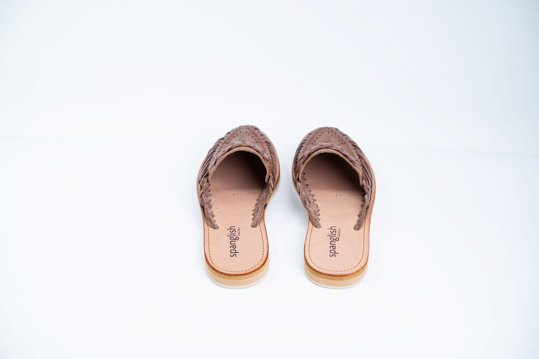 Brown Open Heel Slip On Huaraches