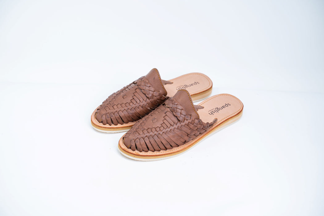 Brown Open Heel Slip On Huaraches