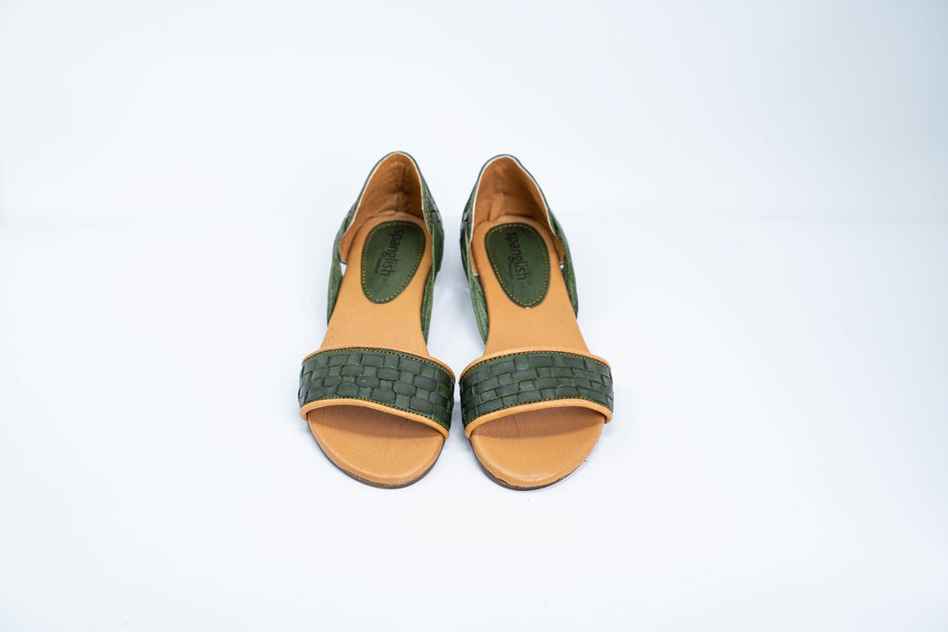 Green Comfort Flats Huaraches
