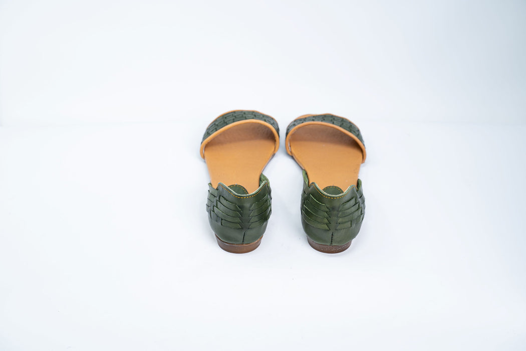 Green Comfort Flats Huaraches
