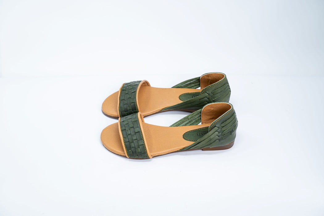 Green Comfort Flats Huaraches