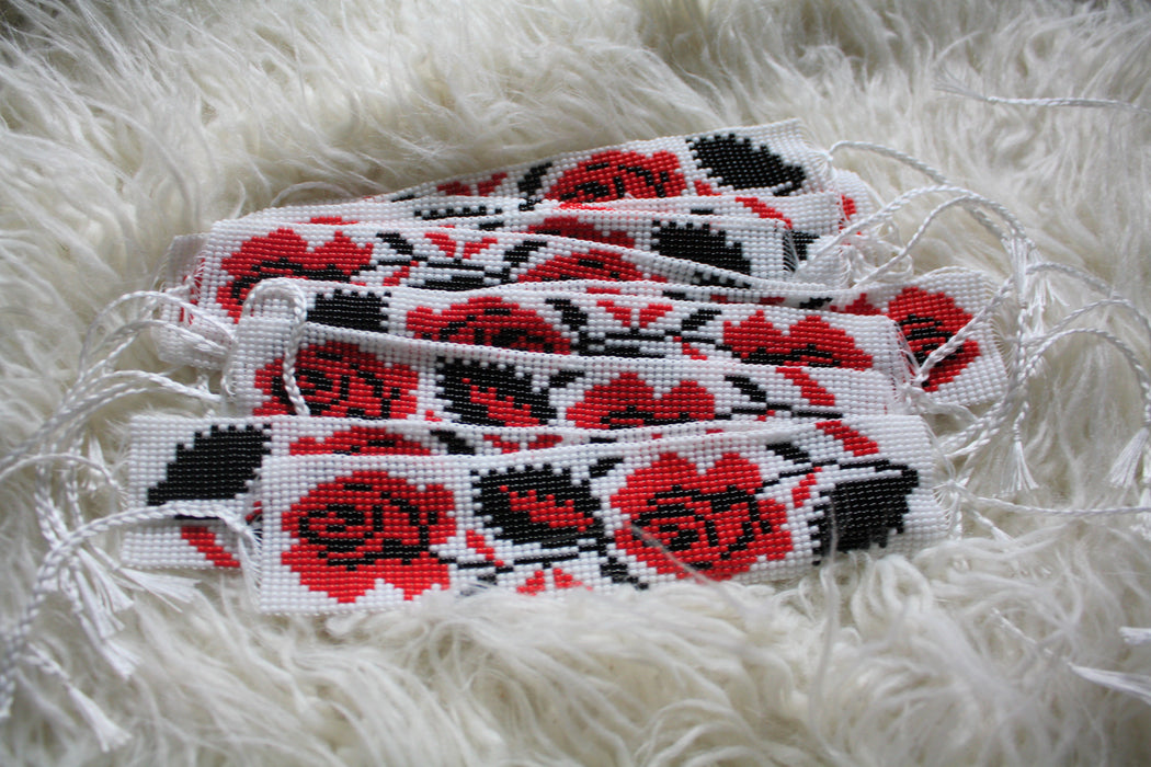 Mexican Beaded Rose Anklet