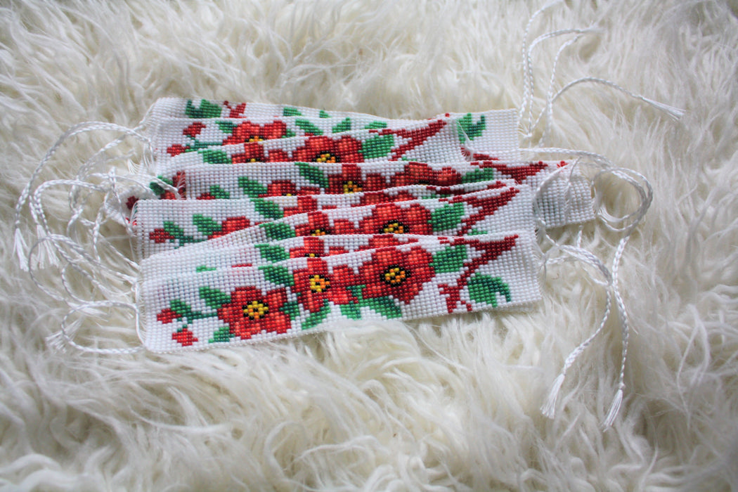 Beaded Mexican Flowers Anklet