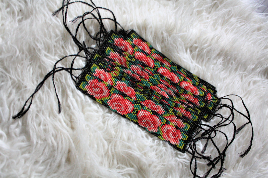 Beaded Pink Rose Anklet