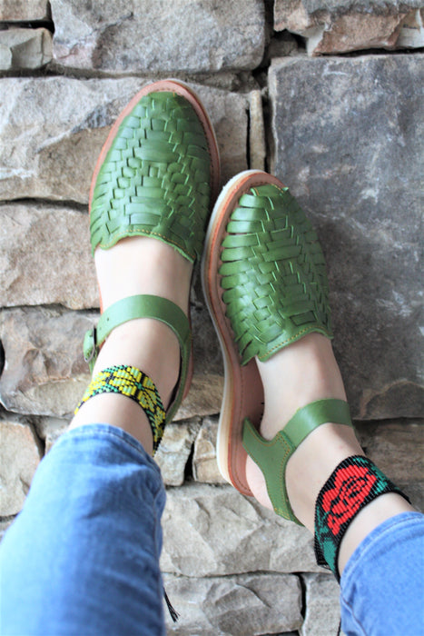 Green Classic Strap Huaraches