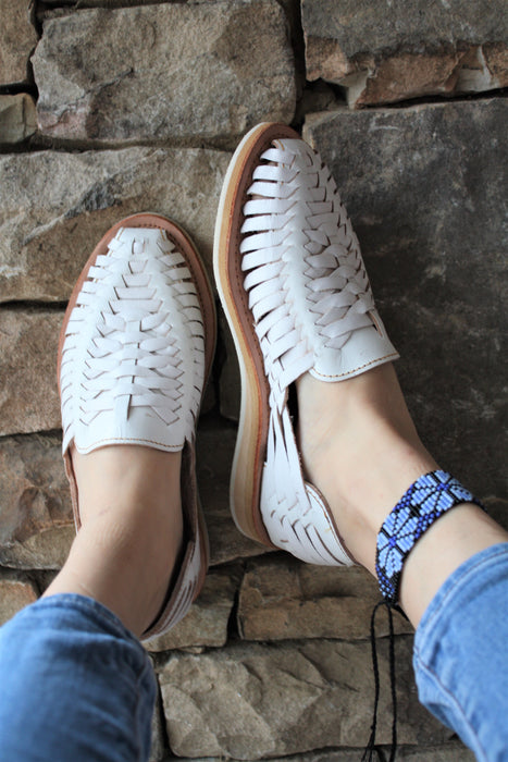 White Comfort Huaraches