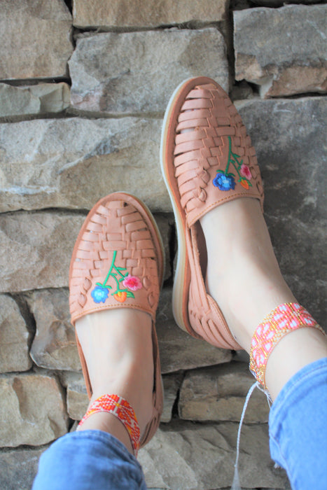 Nude Floral Comfort Huaraches