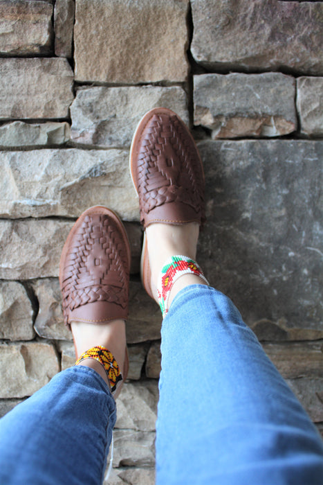 Brown Open Heel Slip On Huaraches