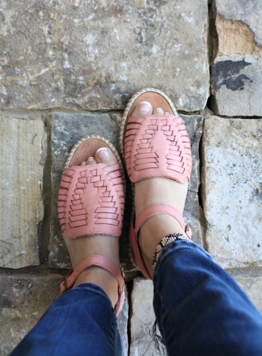 Pink Pacheco Strap Huaraches