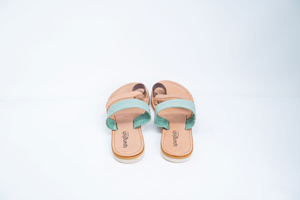 Playa (Beach) Floral Teal/Tan Huaraches