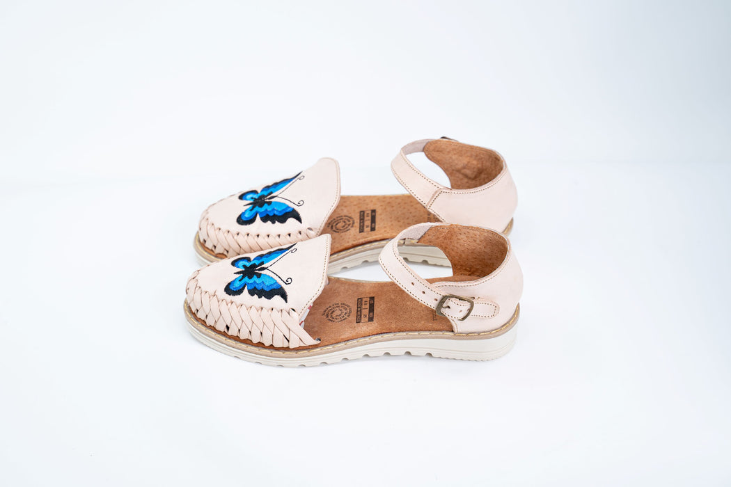 White Butterfly Platform Huaraches