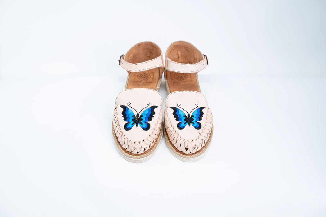 White Butterfly Platform Huaraches