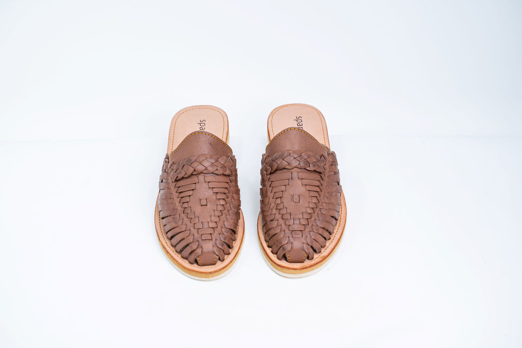 Brown Open Heel Slip On Huaraches