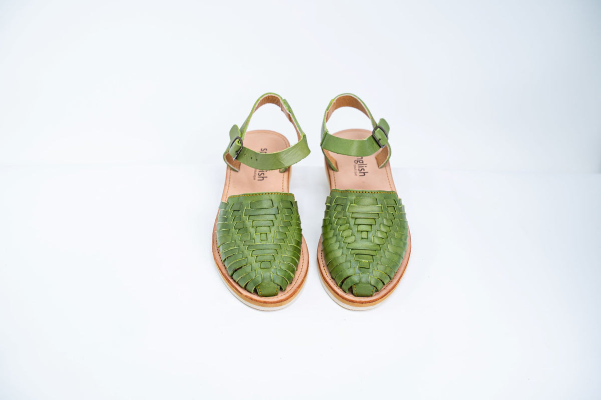 Green Classic Strap Huaraches — Spanglish Boutique