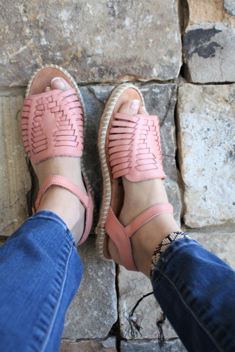 Pink Pacheco Strap Huaraches