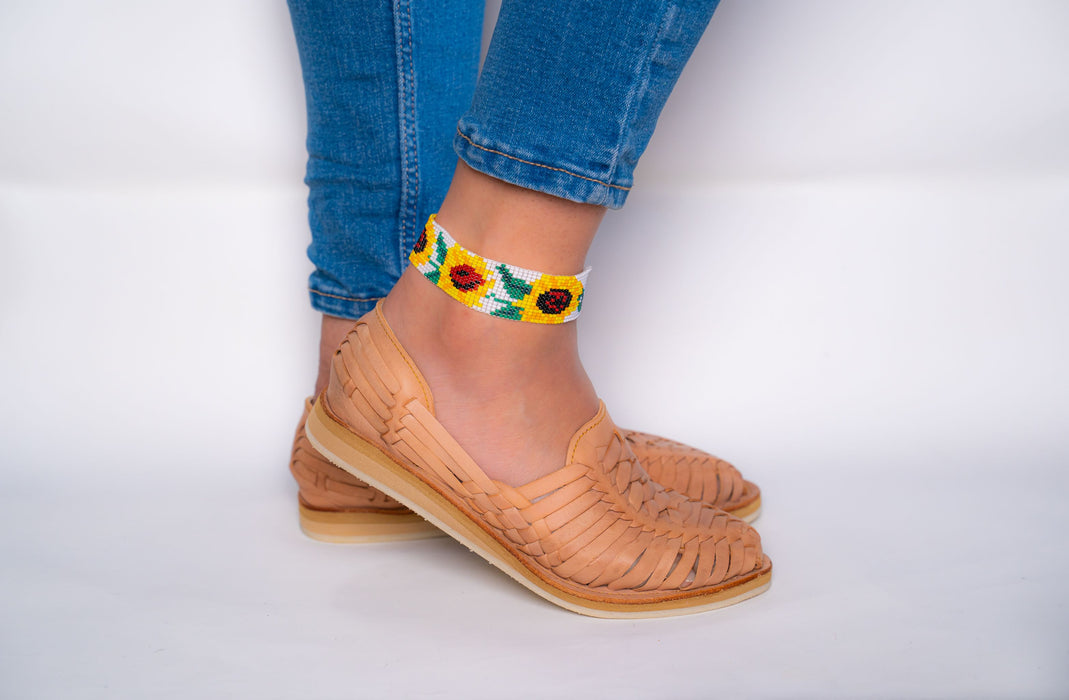 Beaded Sunflower Anklet